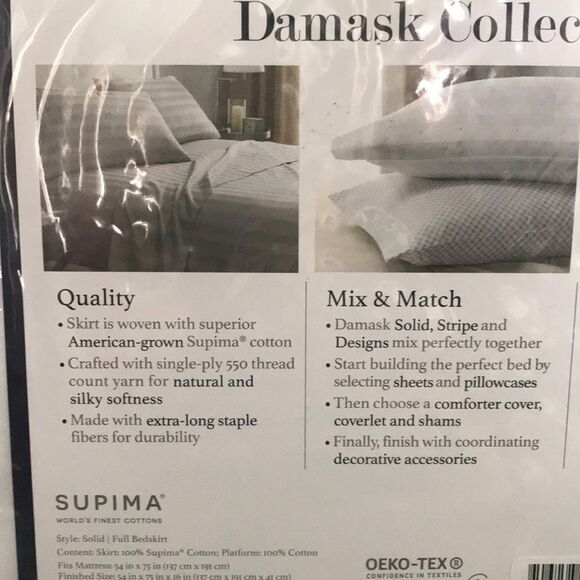 Charter Club Damask Full Size Bedskirt - Picture 7 of 7